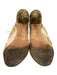 Chanel Shoe Size 39 Cream & Gold textile upper Brocade Lace Up Peep Toe Booties Cream & Gold / 39