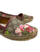 Gucci Shoe Size 38 Pink, Green, Brown Coated Canvas Leather trim Floral Flats Pink, Green, Brown / 38