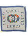 Gucci Blue & Multi Silk Floral Logo Square scarf Blue & Multi / 90 cm