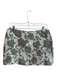 Reformation Size 6 Green Polyester Side Zip Floral Texture Mini Skirt Green / 6