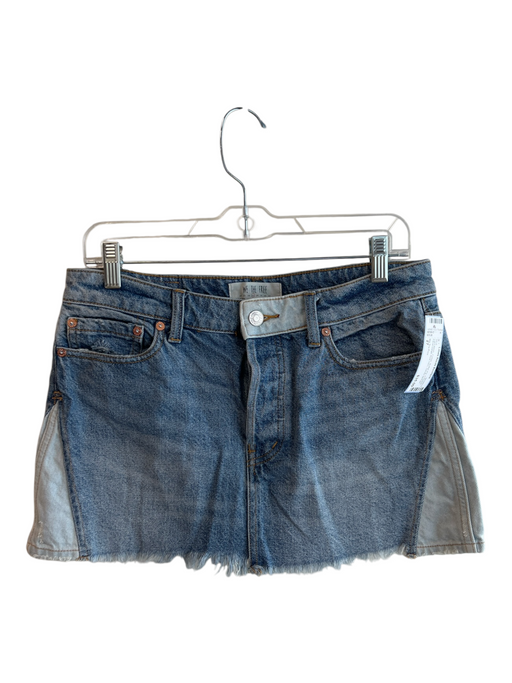 We The Free Size 27 Light Wash Cotton Button Fly 5 Pocket Panel Detail Skirt Light Wash / 27