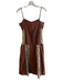 Claire.DK Size 34 Brown Polyester Spaghetti Strap Beaded Detail Lace Trim Dress Brown / 34