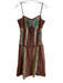 Claire.DK Size 34 Brown Polyester Spaghetti Strap Beaded Detail Lace Trim Dress Brown / 34