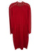 St John Size 12 Red & Gold Wool Blend Rhinestone Embellished Mock Neck Dress Red & Gold / 12