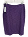 St John Size 10 Purple Wool Blend Chevron Side Zip Knee length Skirt Purple / 10