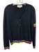 St John Sport Size L Black, Purple, Yellow Wool Blend Gold Tone Buttons Cardigan Black, Purple, Yellow / L