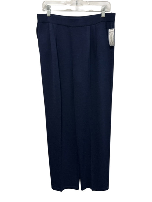 St John Collection Size 14 Navy Blue Wool Blend Pleated Waist Pull On Pants Navy Blue / 14