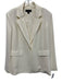 St. John Size 10 Cream Triacetate Blend Single Breasted Flap Pockets Jacket Cream / 10