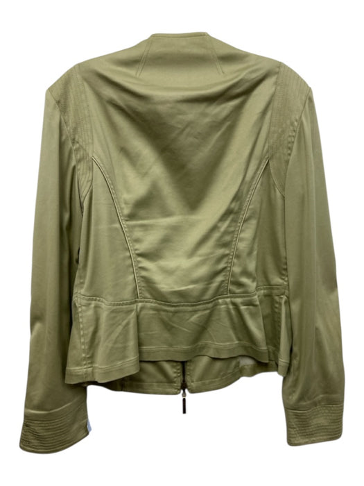 St John Sport Size L Sage green Cotton Blend Stitch Detail Mock Neck Jacket Sage green / L