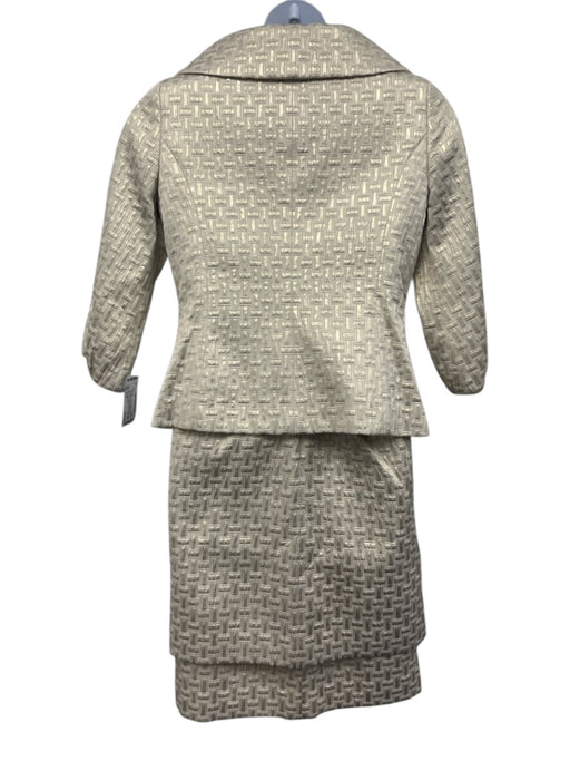 Dana Buchman Size 8/10 Champagne Gold Polyester Blend Shimmer Puckered Skirt Set Champagne Gold / 8/10
