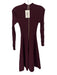 Ted Baker Size 1 Burgundy Red Viscose Blend Long Sleeve Ribbed Knit Dress Burgundy Red / 1
