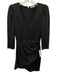 Alice + Olivia Size 2 Black Viscose Blend 3/4 Sleeve Shoulder Pads V Neck Dress Black / 2