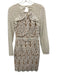 Adelyn Rae Size XS White & Beige Polyester Lace Overlay Long Sleeve Dress White & Beige / XS