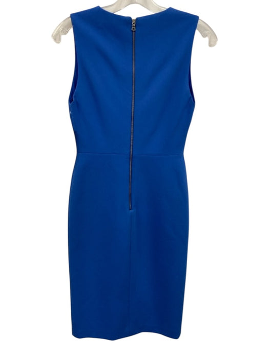 Alice + Olivia Size 0 Blue Acetate Blend Sleeveless V Neck Paneled Dress Blue / 0