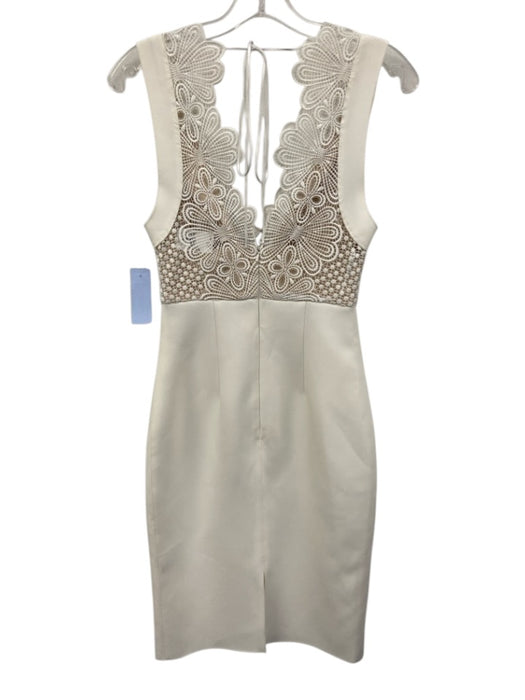 Lover Size 2 White Polyester Lace Overlay Sleeveless Scalloped Edge Dress White / 2