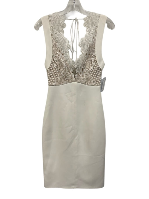 Lover Size 2 White Polyester Lace Overlay Sleeveless Scalloped Edge Dress White / 2