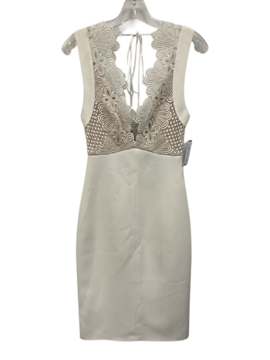 Lover Size 2 White Polyester Lace Overlay Sleeveless Scalloped Edge Dress White / 2