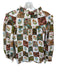 Size Est S Green & Red Cotton Ruffle Neck Flowers Long Sleeve Top Green & Red / Est S
