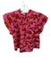 Crosby Size XS Rust & Pink Cotton Blend Short Sleeve dots Pleated Top Rust & Pink / XS