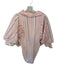 Saule Parc Size S Peach & Blue Cotton Long Balloon Sleeve Striped Dress Peach & Blue / S