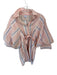 Saule Parc Size S Peach & Blue Cotton Long Balloon Sleeve Striped Dress Peach & Blue / S