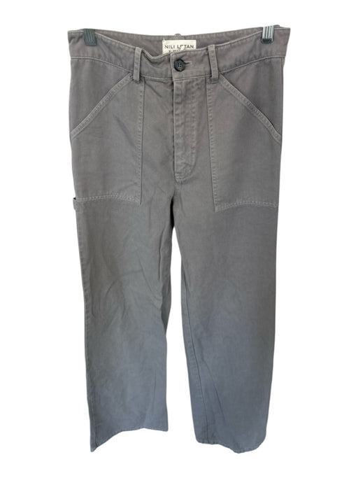 Nili Lotan Size 2 Gray Cotton High Waist Flare Pants Gray / 2