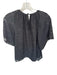 Crosby Size XS Black Polyester Short Sleeve Textured Back Tie Top Black / XS