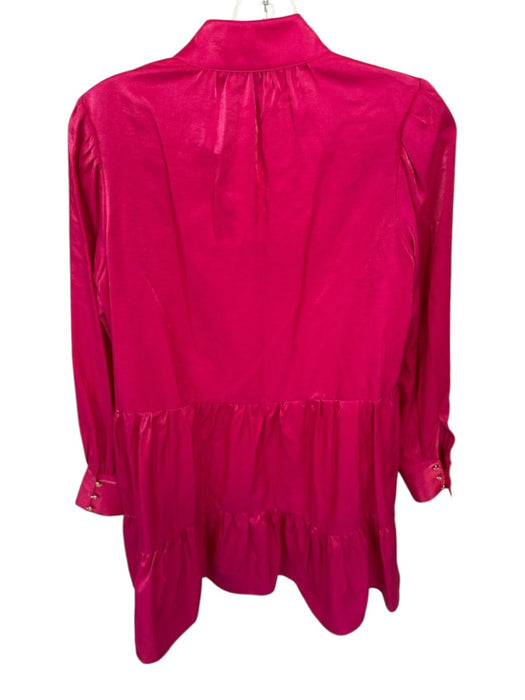 Crosby Size XS Magenta Rayon Blend Long Balloon Sleeve Iridescent Dress Magenta / XS