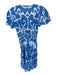 Sheridan French Size XS Sky Blue & White Cotton Short Sleeve Ikat Studded Dress Sky Blue & White / XS