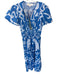 Sheridan French Size XS Sky Blue & White Cotton Short Sleeve Ikat Studded Dress Sky Blue & White / XS