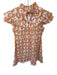 CK Bradley Size S Orange & Pink Cotton Short Sleeve Kaleidoscope Ruffles Dress Orange & Pink / S
