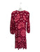 Olivia James the Label Size XS Maroon & Pink Cotton Long Balloon Sleeve Dress Maroon & Pink / XS