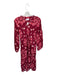 Olivia James the Label Size XS Maroon & Pink Cotton Long Balloon Sleeve Dress Maroon & Pink / XS