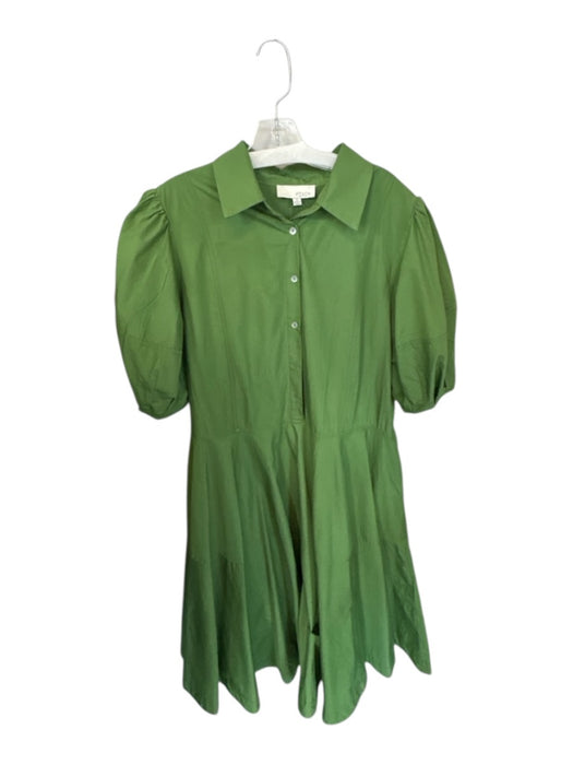 Pinch Size S Green Cotton 3/4 Balloon Sleeve Button Down Tie Waist Maxi Dress Green / S