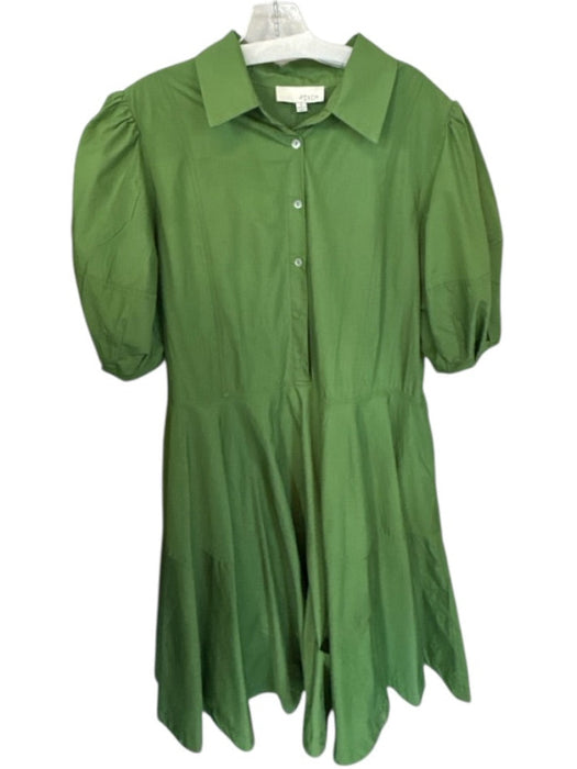 Pinch Size S Green Cotton 3/4 Balloon Sleeve Button Down Tie Waist Maxi Dress Green / S