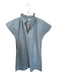 Never a Wallflower Size XS Slate Blue Cotton Cap Sleeve Ruffle Collar Dress Slate Blue / XS