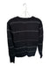 Ecru Size S Black & Tan Cotton Long Sleeve Embroidered V Neck Knit Sweater Black & Tan / S
