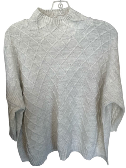 Mer Sea Size One Size Light Gray Acrylic Mock Neck Cable Knit Sweater Light Gray / One Size