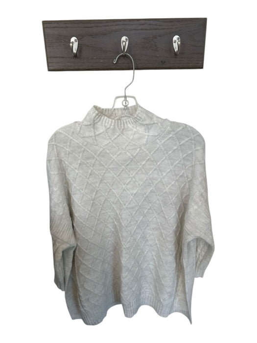 Mer Sea Size One Size Light Gray Acrylic Mock Neck Cable Knit Sweater Light Gray / One Size
