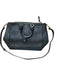 Tory Burch Black & Gold Leather Pebbled Zip Close Top Handles Bag Black & Gold / M