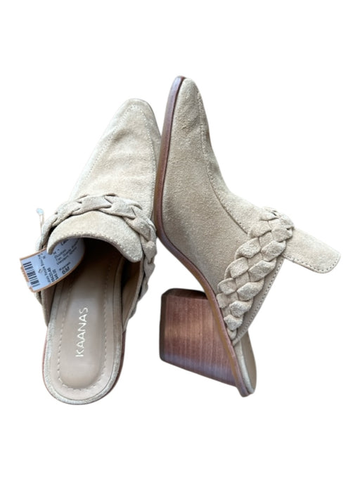 Kaanas Shoe Size 6M Tan Suede Braided Band Block Heel Western Booties Tan / 6M