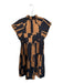 Crosby Size XS Brown & Black Cotton Cap Sleeve Abstract V Neck Maxi Dress Brown & Black / XS
