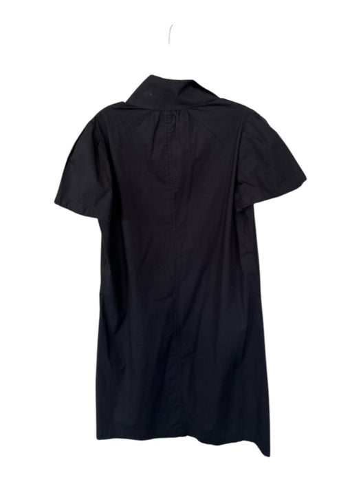 Holly Shae Design Size S/M Black Cotton Short Sleeve Collar Front Pockets Dress Black / S/M
