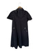 Holly Shae Design Size S/M Black Cotton Short Sleeve Collar Front Pockets Dress Black / S/M