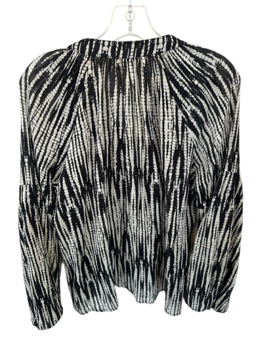 Elizabeth James the Label Size XS Black & White Cotton Long Balloon Sleeve Top Black & White / XS
