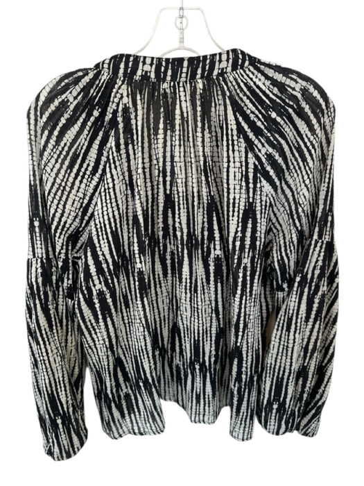 Elizabeth James the Label Size XS Black & White Cotton Long Balloon Sleeve Top Black & White / XS