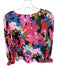 Crosby Size XS Multi Polyester Long Balloon Sleeve Flowers V Neck Top Multi / XS