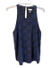 Joie Size Medium Black & Navy Silk Sleeveless Keyhole Back Floral Top Black & Navy / Medium