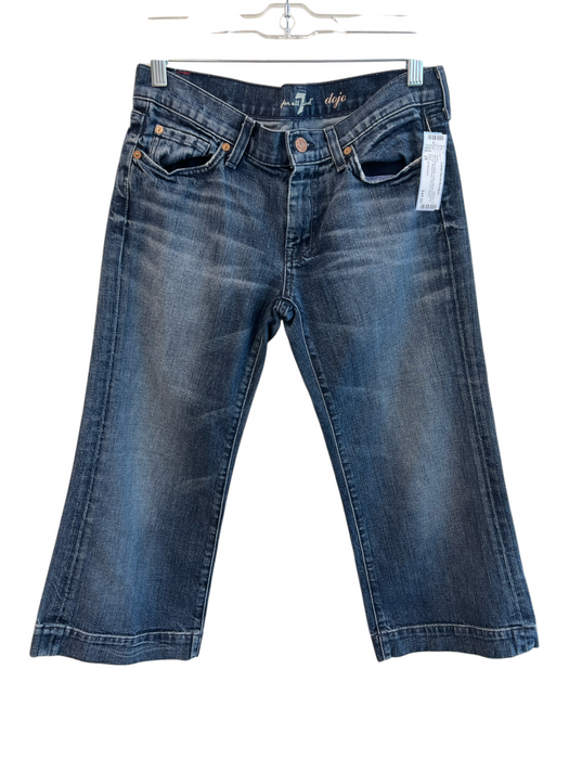 7 For All Mankind Size 28 Med Dark Wash Cotton Blend 5 Pocket Zip Fly Jeans Med Dark Wash / 28