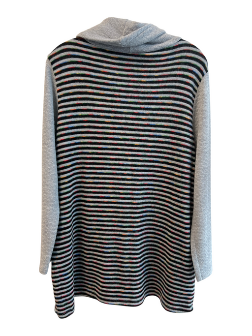 Kaktus Size Medium Gray, Black & Multi No Fabric Tag Long Sleeve Stripes Sweater Gray, Black & Multi / Medium
